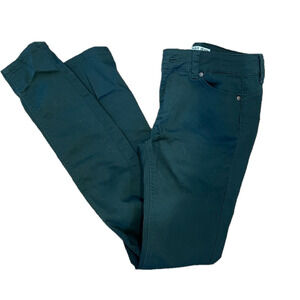 SKINNY HIGHWAISTED DARK GREEN WAX JEANS